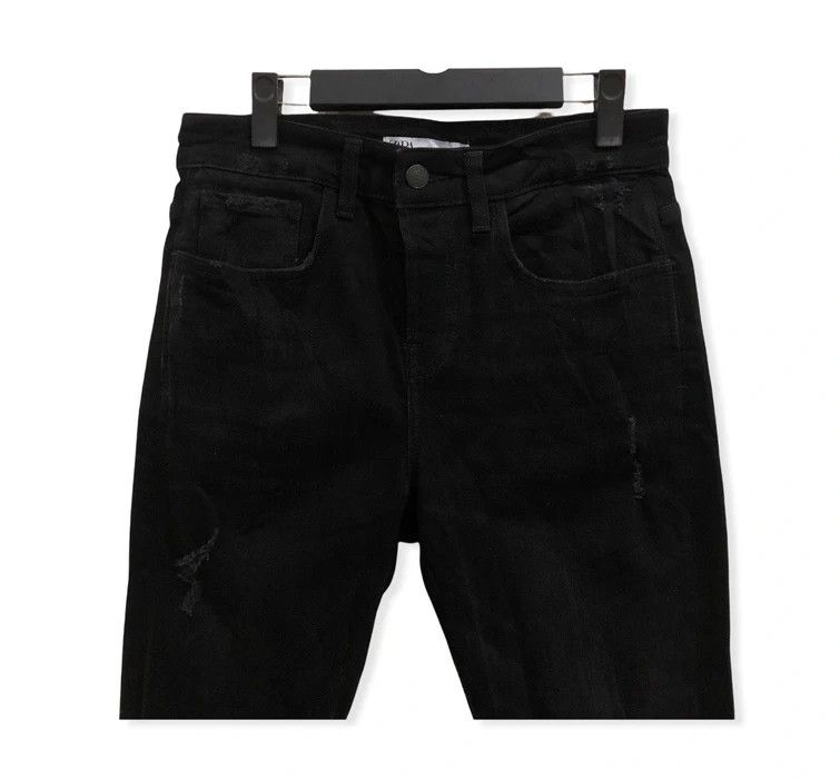 Zara Zara Distressed Black Denim Pant Size US 30 / EU 46 - 3 Thumbnail