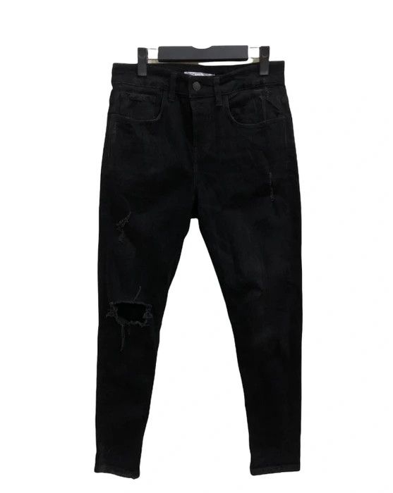 Zara Zara Distressed Black Denim Pant Size US 30 / EU 46 - 1 Thumbnail