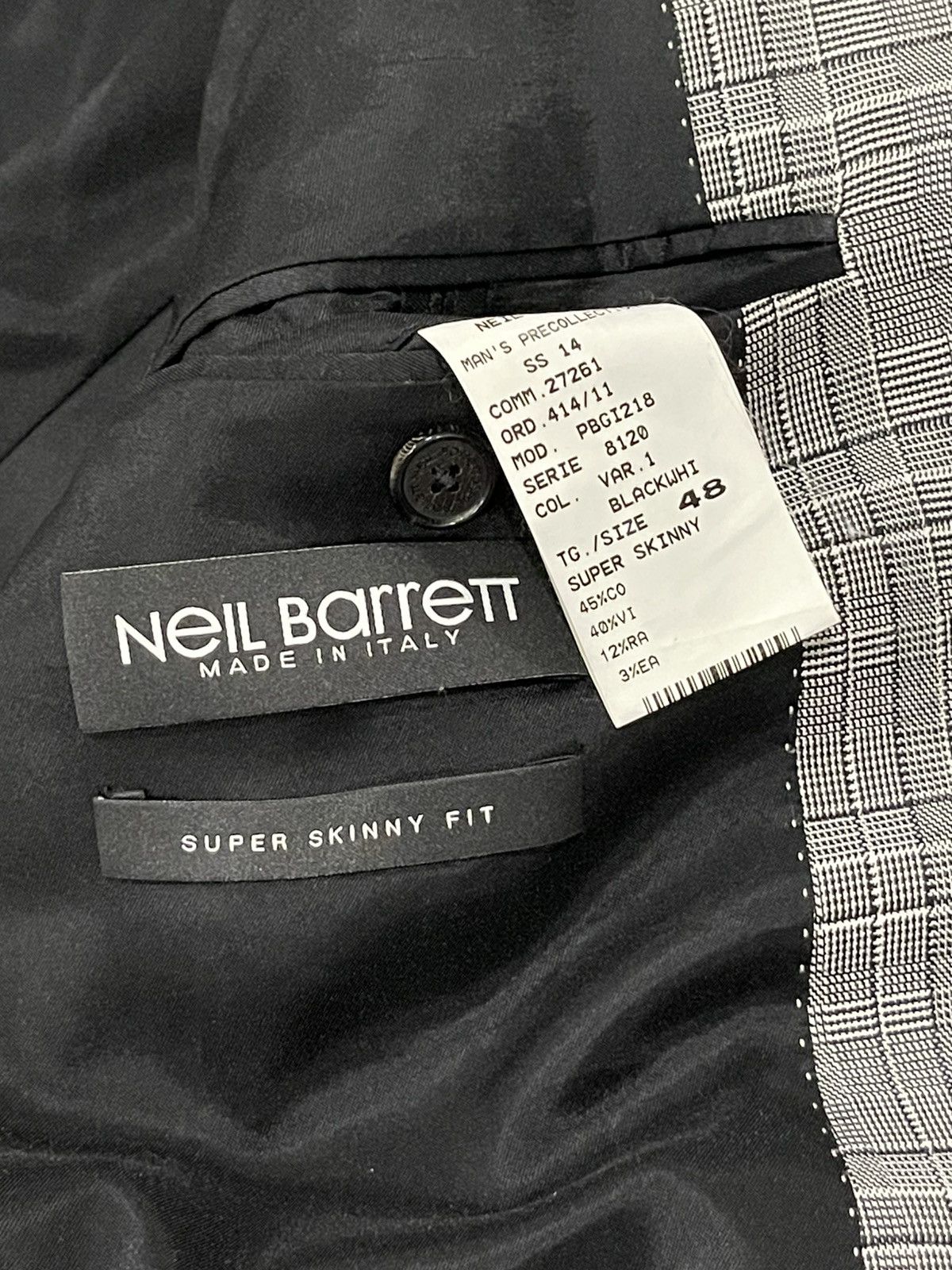 Neil Barrett Neil Barrett Super Skinny Blazer Sport Jacket SS2014 Sz. 48 Size 48R - 3 Thumbnail