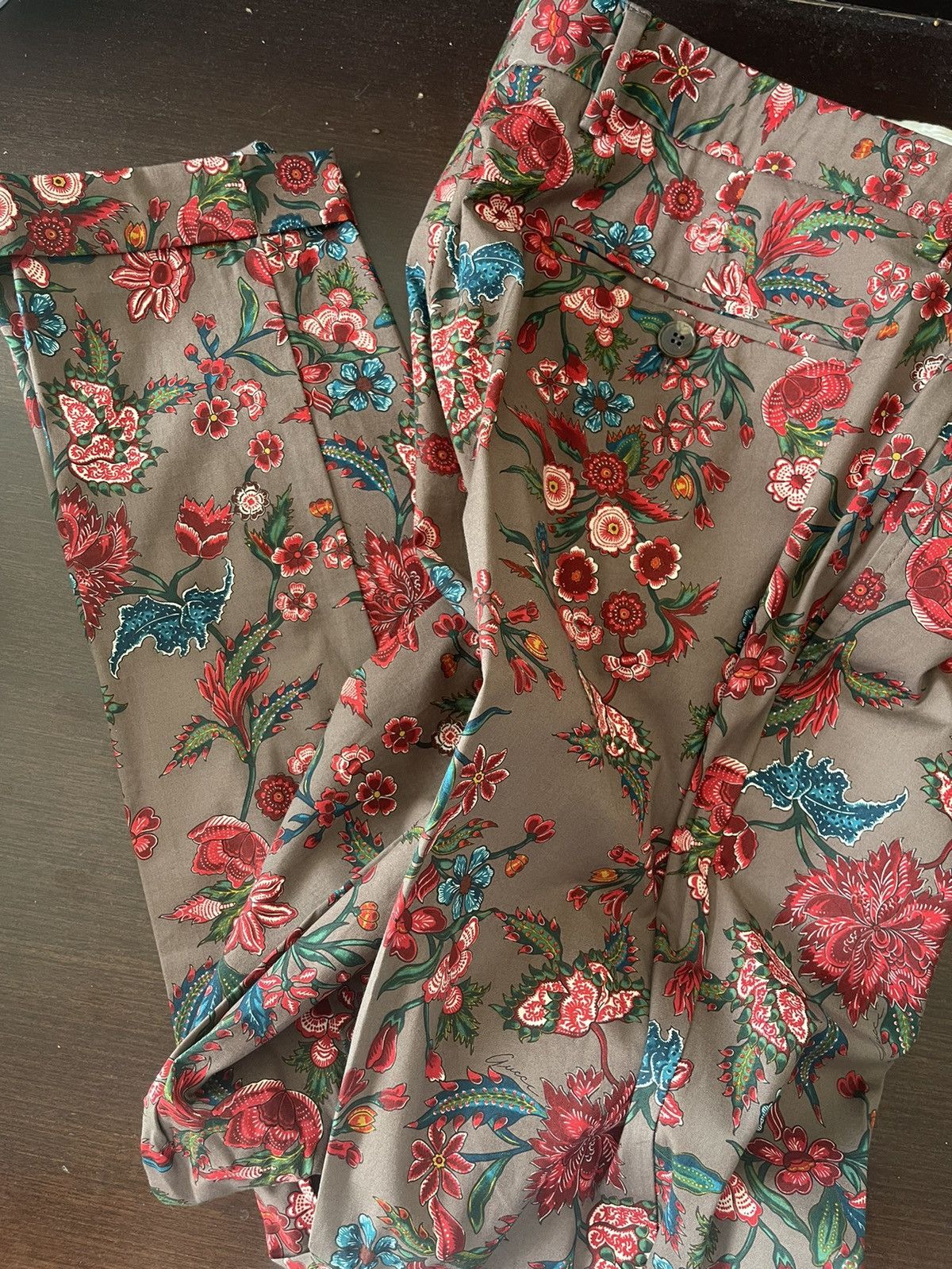 Gucci floral brown riding pants Size US 30 / EU 46 - 5 Thumbnail