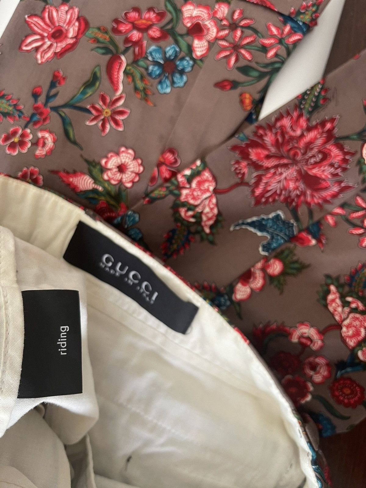 Gucci floral brown riding pants Size US 30 / EU 46 - 4 Thumbnail