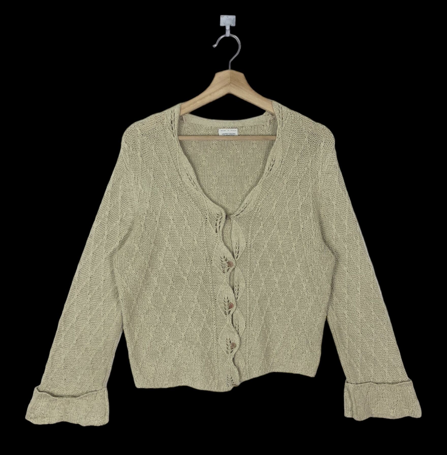 United Colors Of Benetton TEXTURED KNIT CROP CARDIGAN Size M / US 6-8 / IT 42-44 - 1 Thumbnail