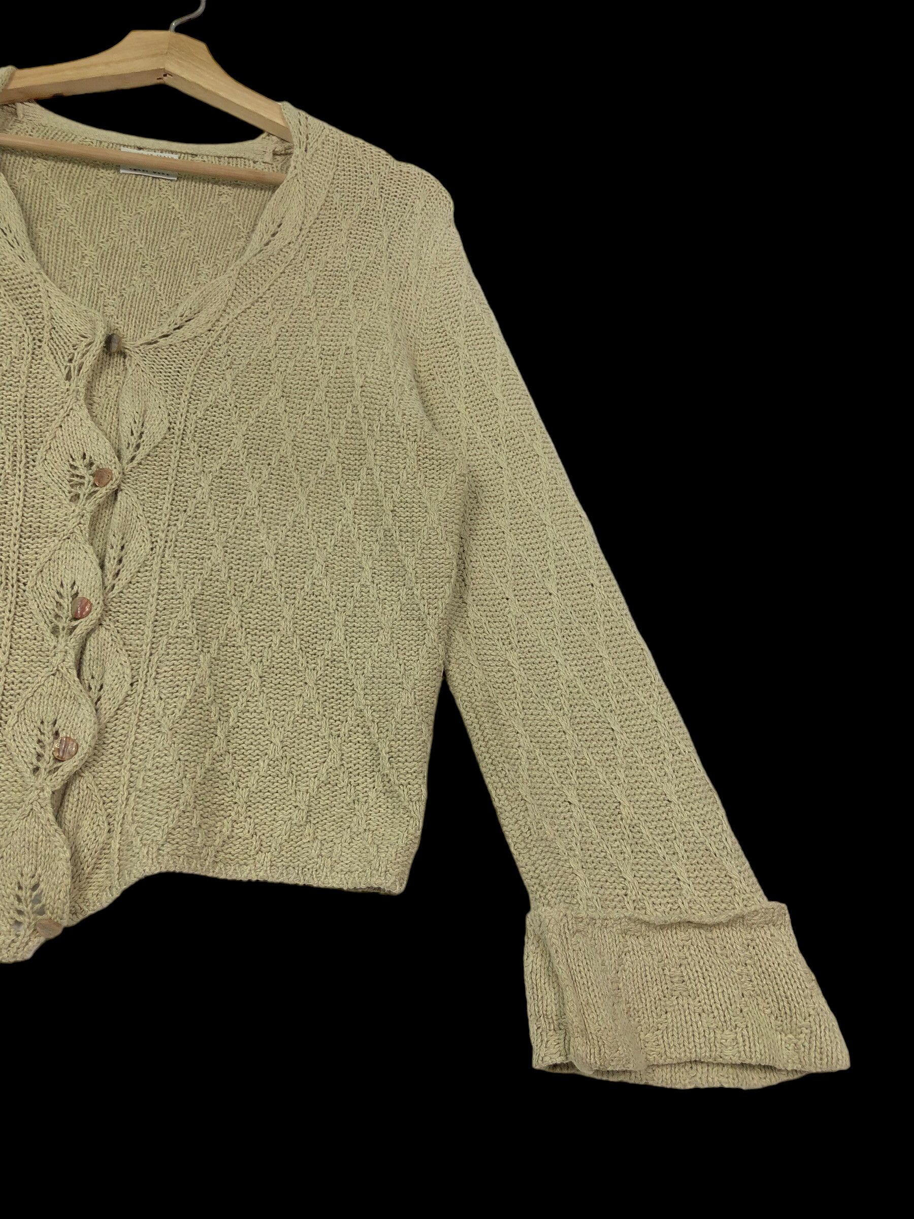 United Colors Of Benetton TEXTURED KNIT CROP CARDIGAN Size M / US 6-8 / IT 42-44 - 3 Thumbnail