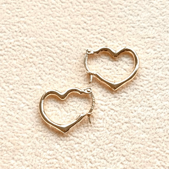 Other 14K White Gold Heart Shaped Hoop Earrings - 15mm x 13mm | Grailed