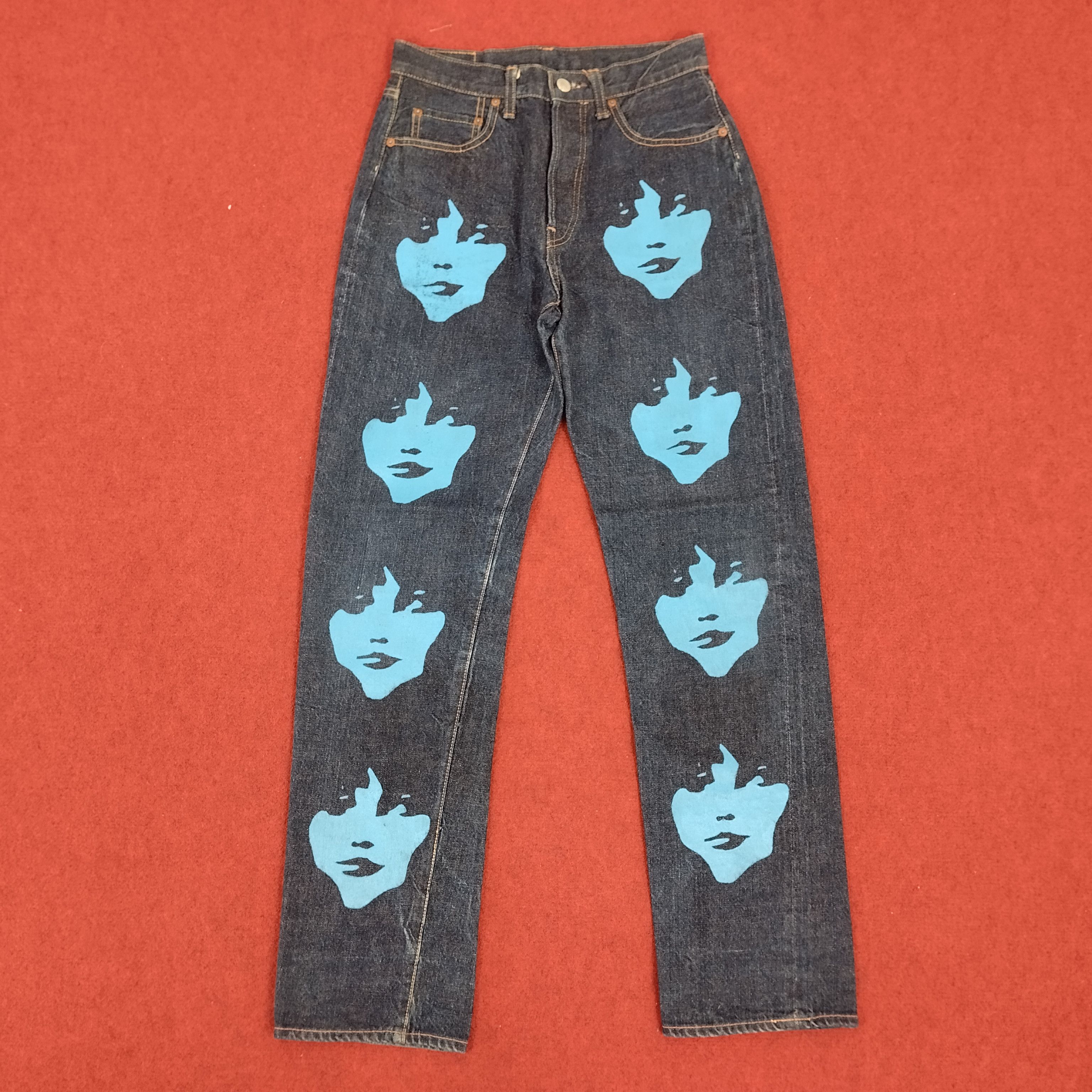 Hysteric Glamour × Japanese Brand × Vintage Hysteric Glamour Japanese Brand Custom Face Style Jeans Size US 27 - 1 Thumbnail