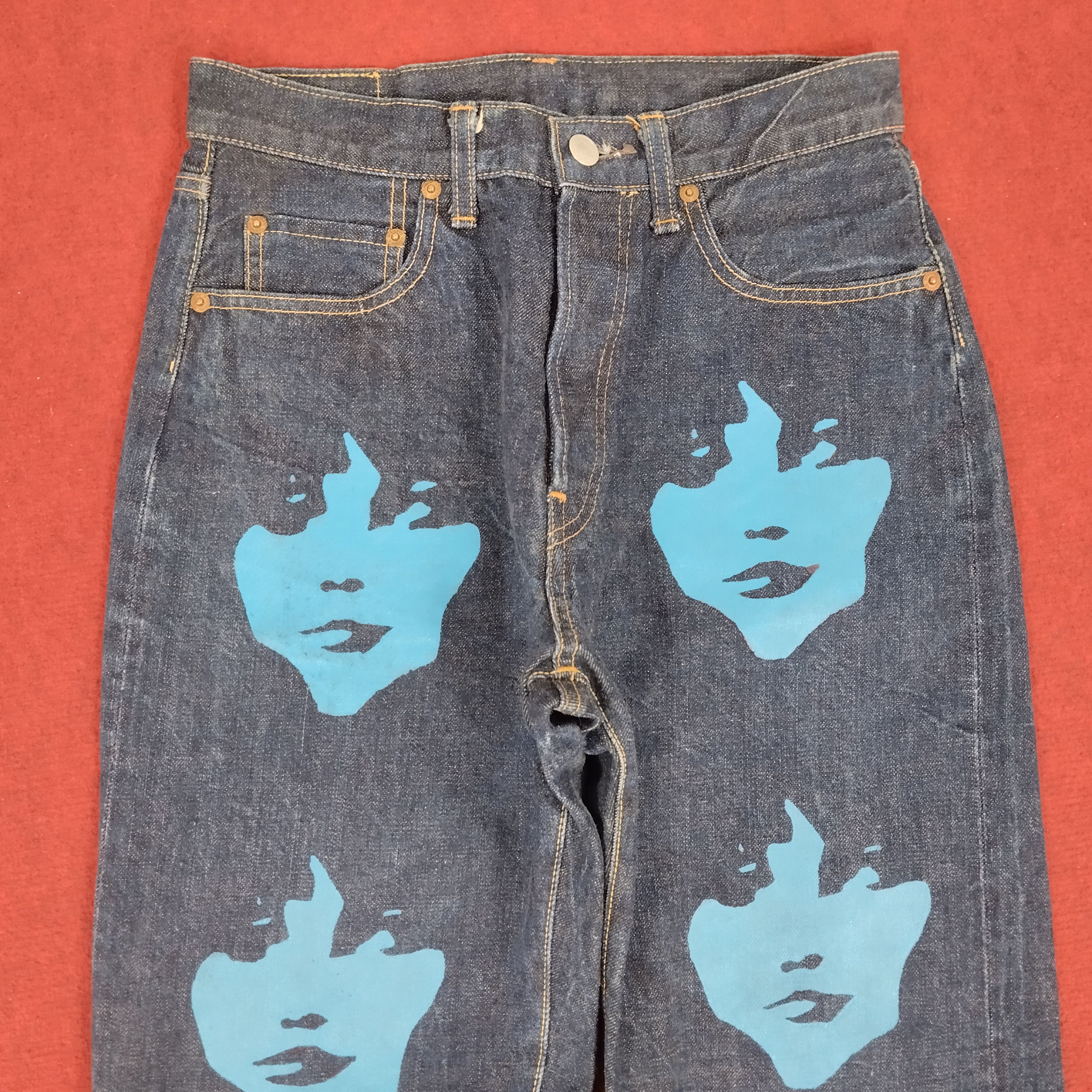 Hysteric Glamour × Japanese Brand × Vintage Hysteric Glamour Japanese Brand Custom Face Style Jeans Size US 27 - 2 Thumbnail