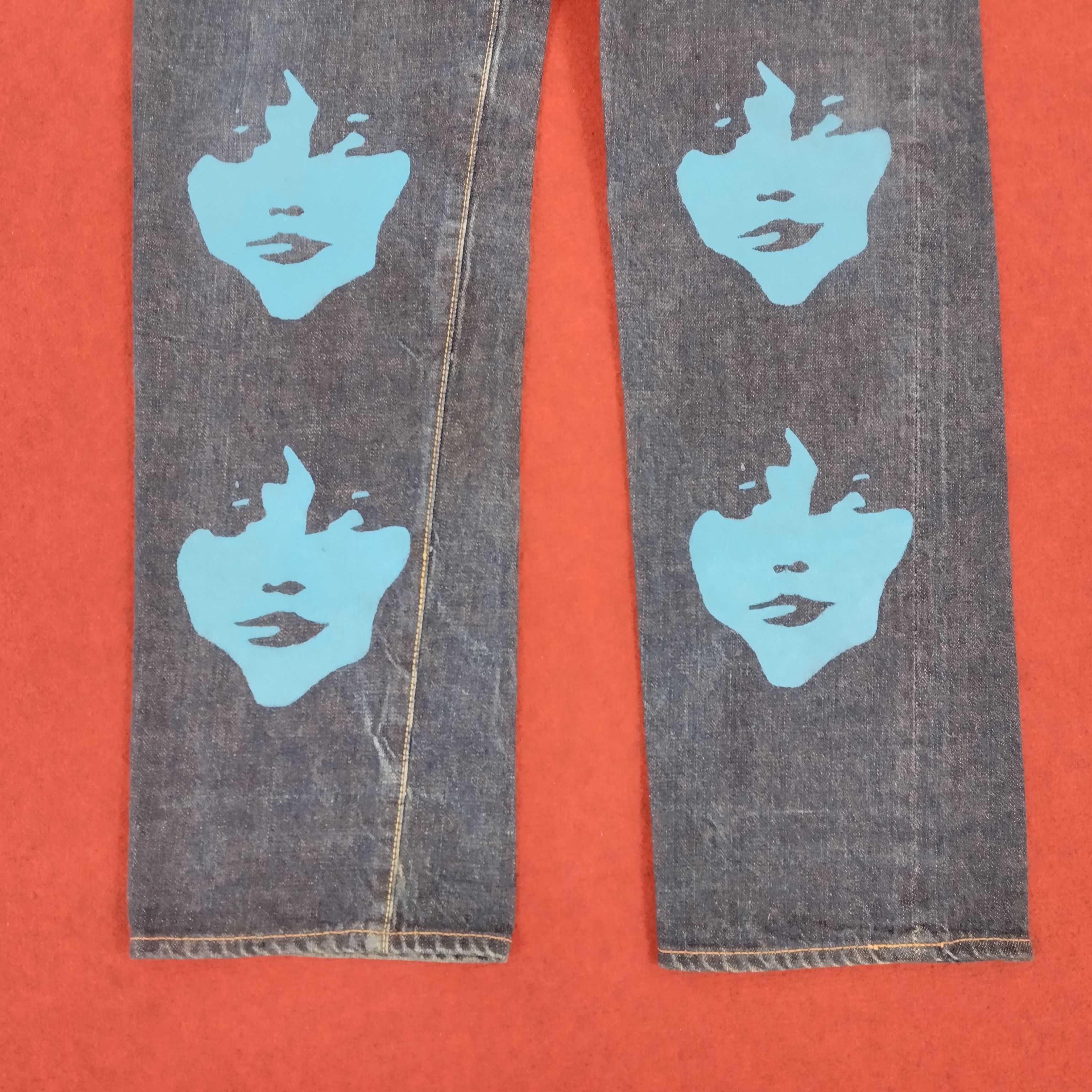 Hysteric Glamour × Japanese Brand × Vintage Hysteric Glamour Japanese Brand Custom Face Style Jeans Size US 27 - 3 Thumbnail