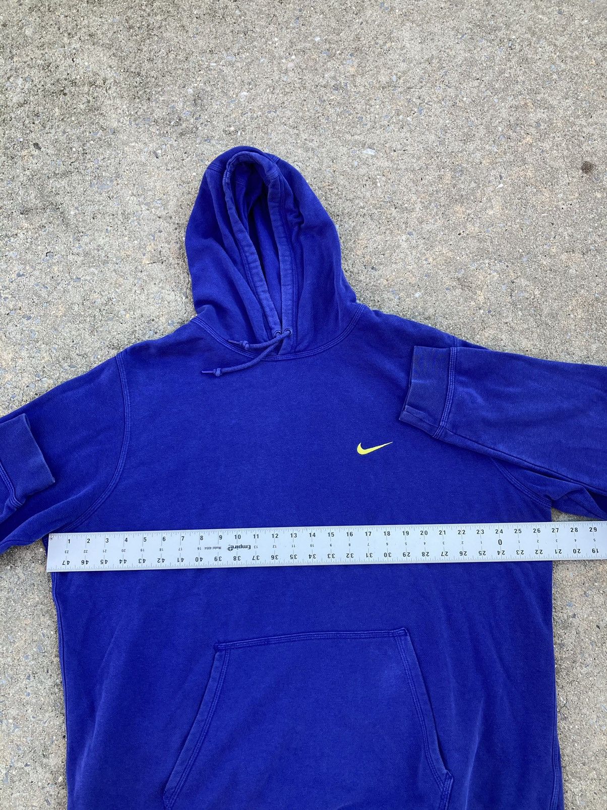 Nike × Vintage Vintage Y2K Nike Swoosh Hoodie Pullover Royal/ Volt Size US XXL / EU 58 / 5 - 5 Thumbnail