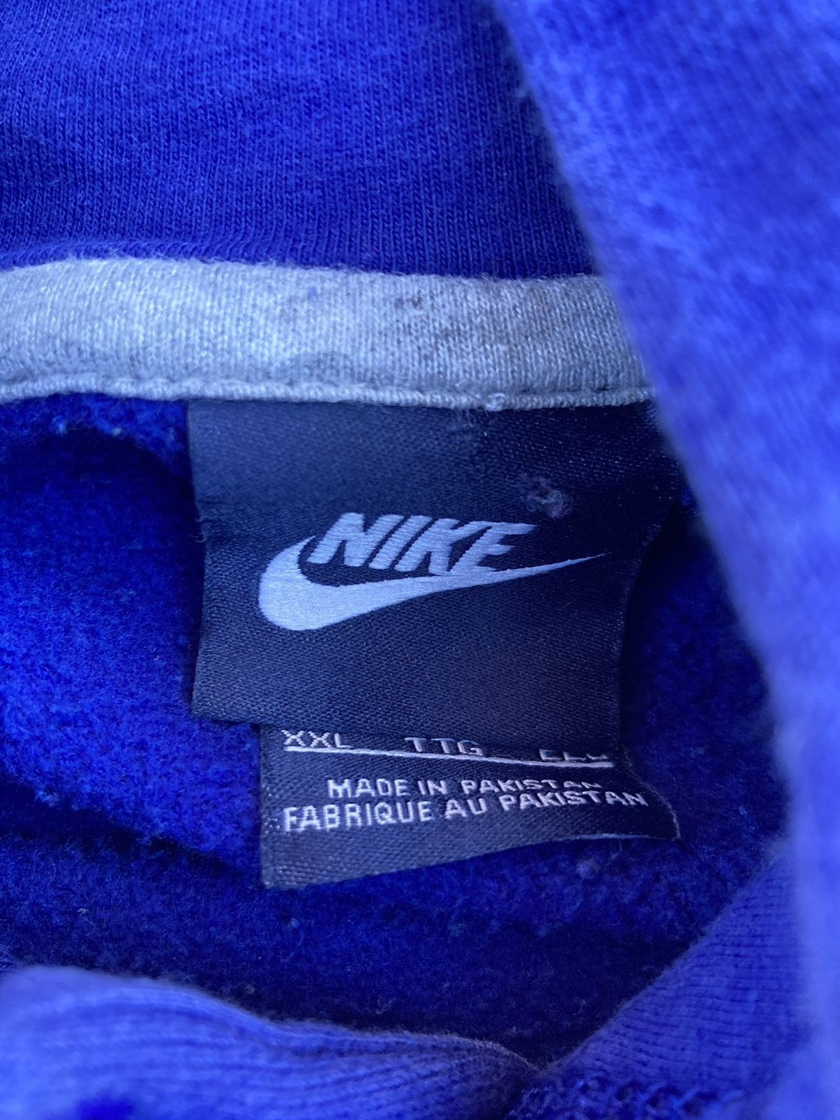 Nike × Vintage Vintage Y2K Nike Swoosh Hoodie Pullover Royal/ Volt Size US XXL / EU 58 / 5 - 7 Thumbnail