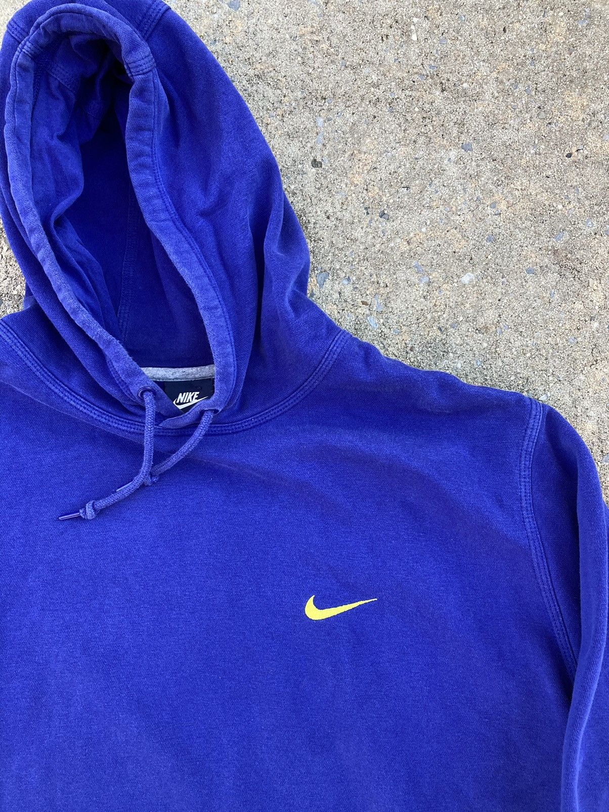 Nike × Vintage Vintage Y2K Nike Swoosh Hoodie Pullover Royal/ Volt Size US XXL / EU 58 / 5 - 3 Thumbnail