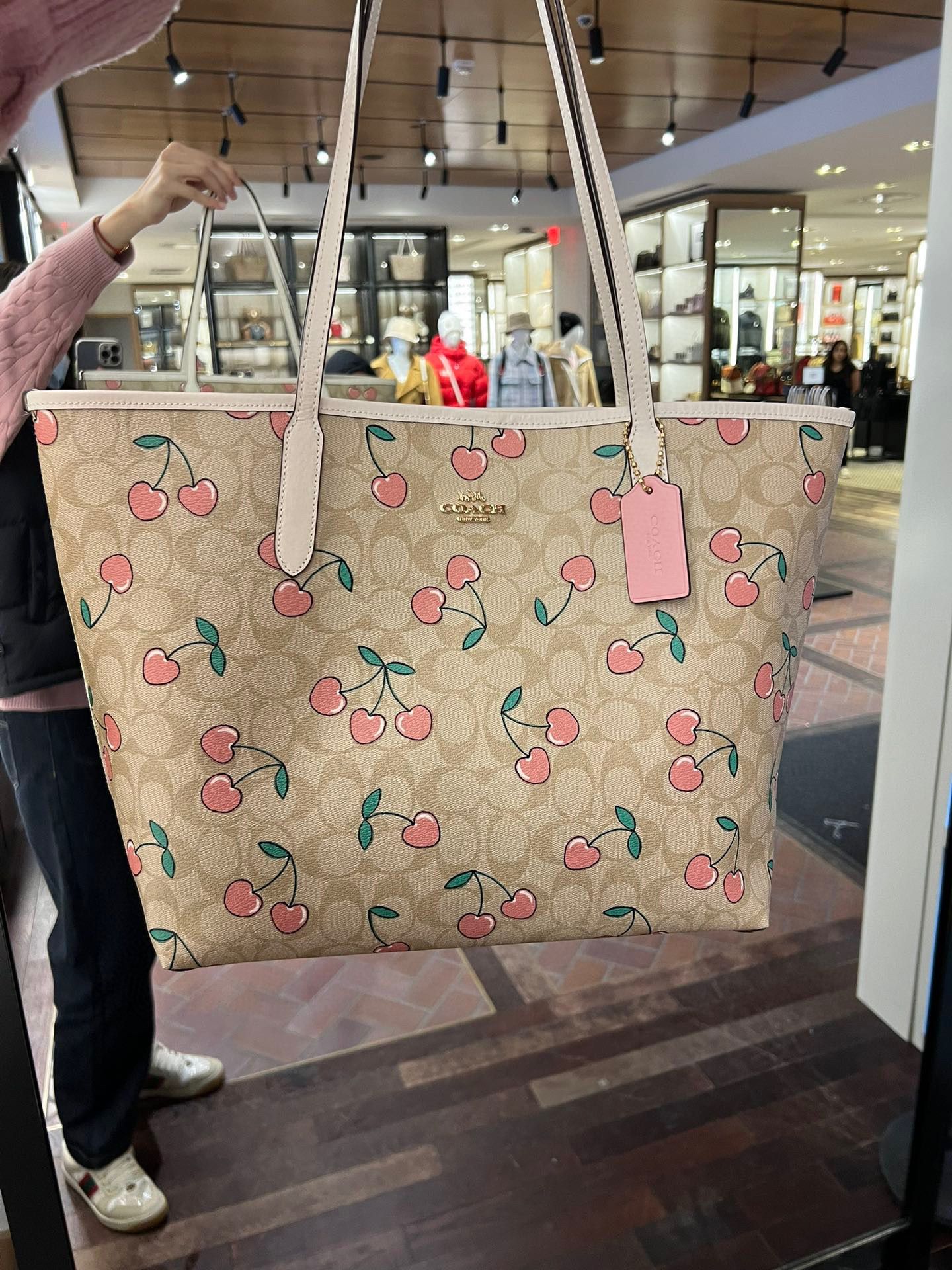 City tote in signature canvas with heart floral print hotsell