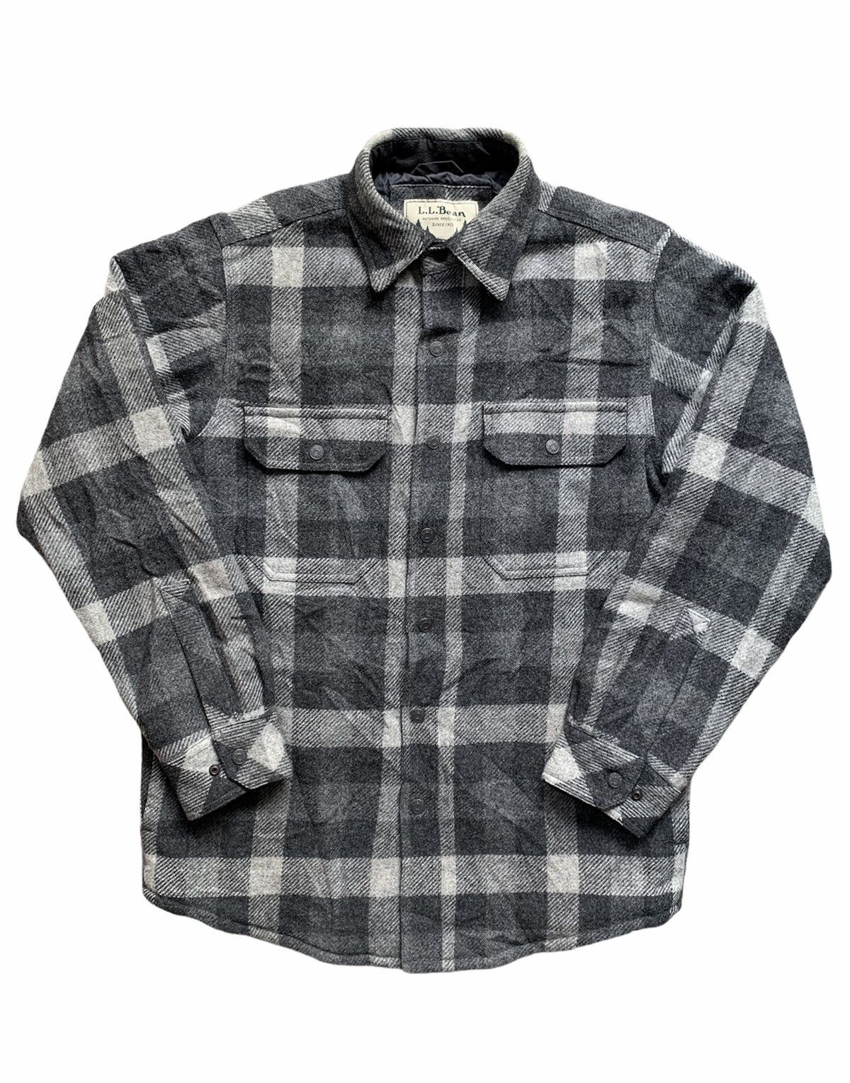 L.L. Bean LL Bean Wool Flannel Shirt Quilted Lining Snap Button Size US S / EU 44-46 / 1 - 1 Thumbnail
