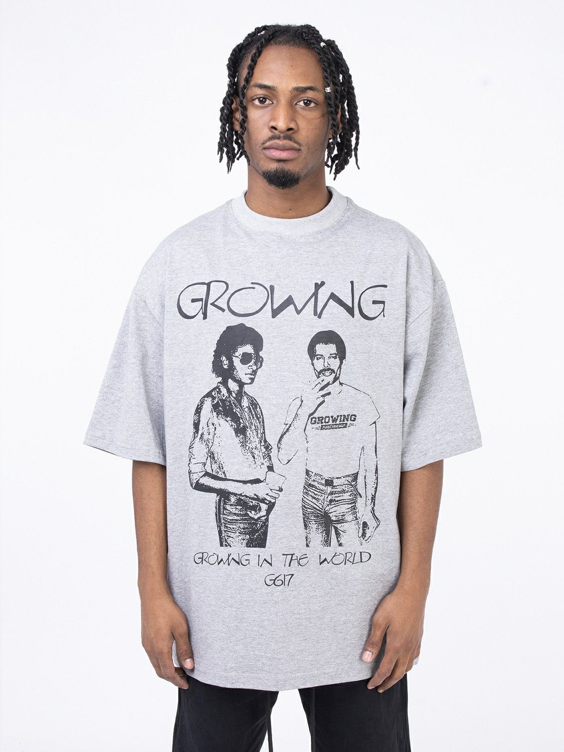 distressed punk pattern fade tee