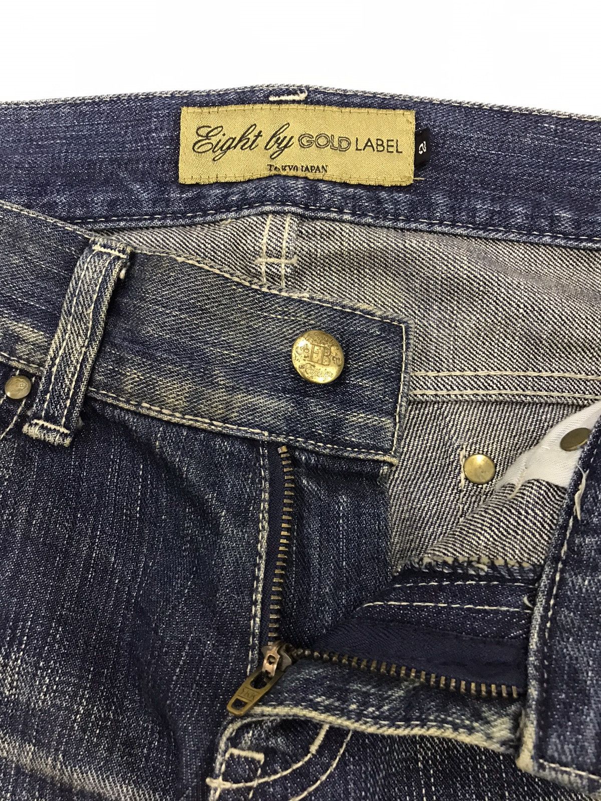 Japanese Brand × Le Grande Bleu (L.G.B.) × PPFM Eight Gold Label Japan Patch Flare Jeans Kapital Style Size US 33 - 7 Thumbnail