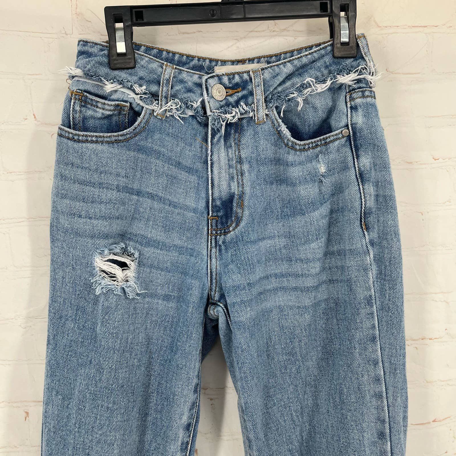 Pacsun Pacsun light blue distressed mom Jeans 22 Size 22" - 7 Thumbnail