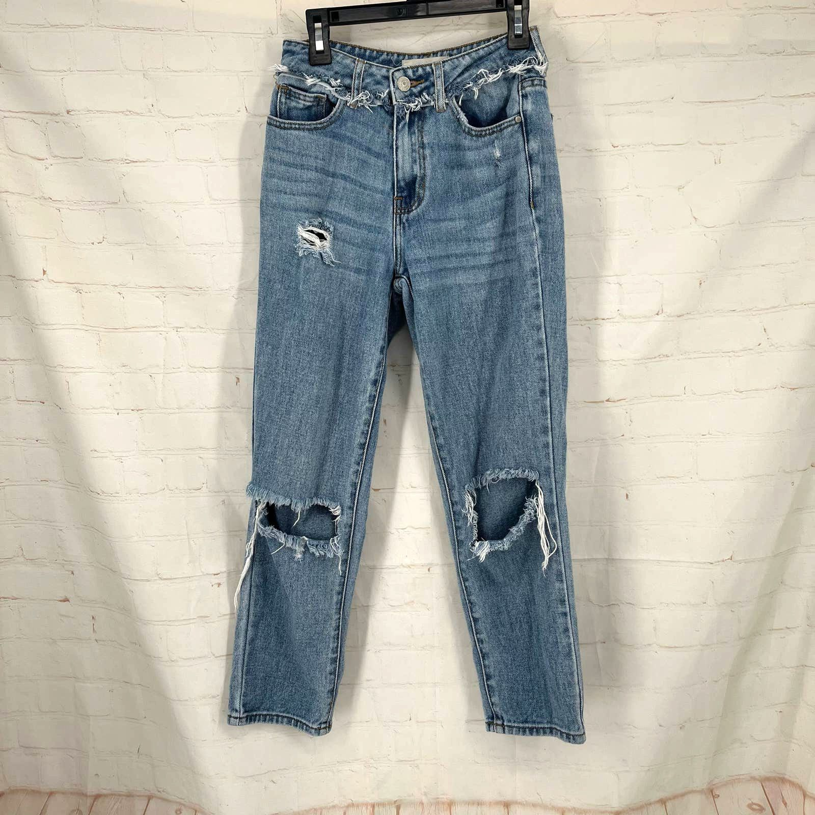 Pacsun Pacsun light blue distressed mom Jeans 22 Size 22" - 2 Preview