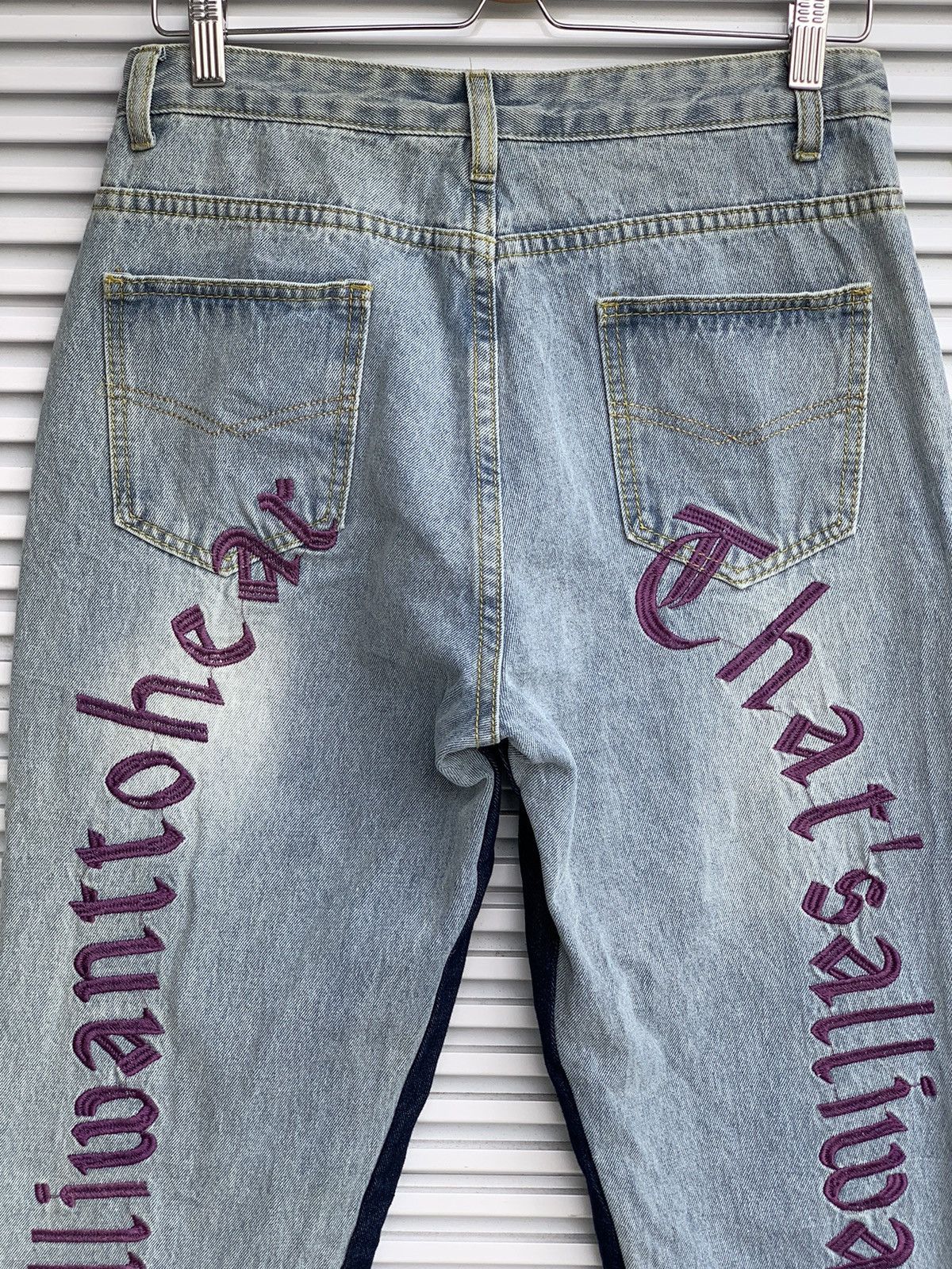 Japanese Brand “That’s all i want to hear” Embroidered Denim Pant Size 29" - 3 Thumbnail