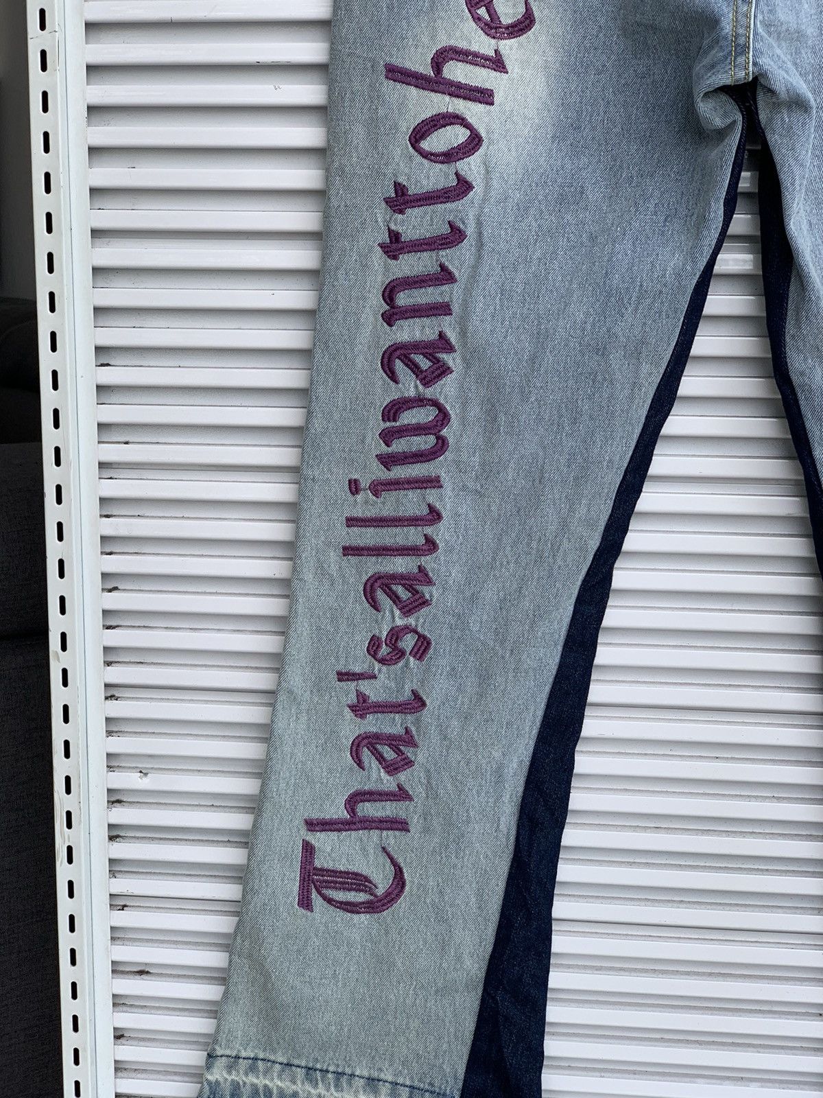Japanese Brand “That’s all i want to hear” Embroidered Denim Pant Size 29" - 4 Thumbnail