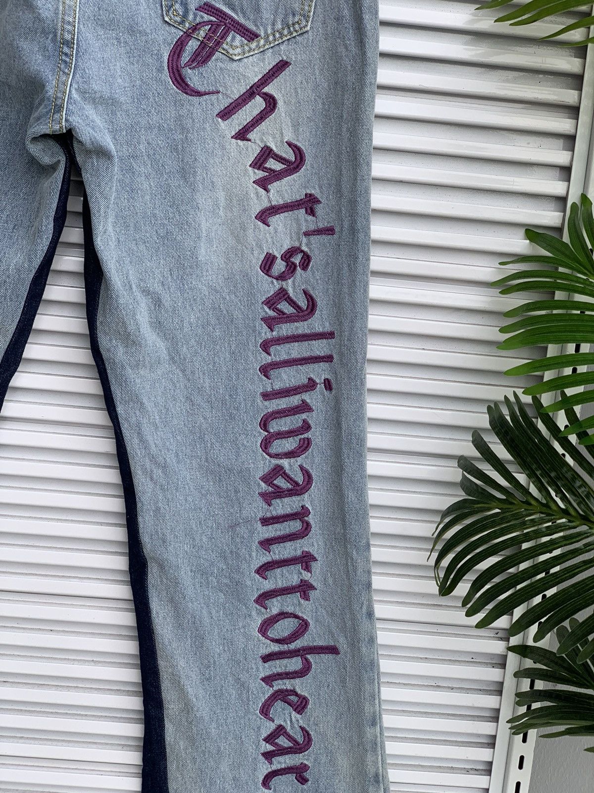 Japanese Brand “That’s all i want to hear” Embroidered Denim Pant Size 29" - 5 Thumbnail