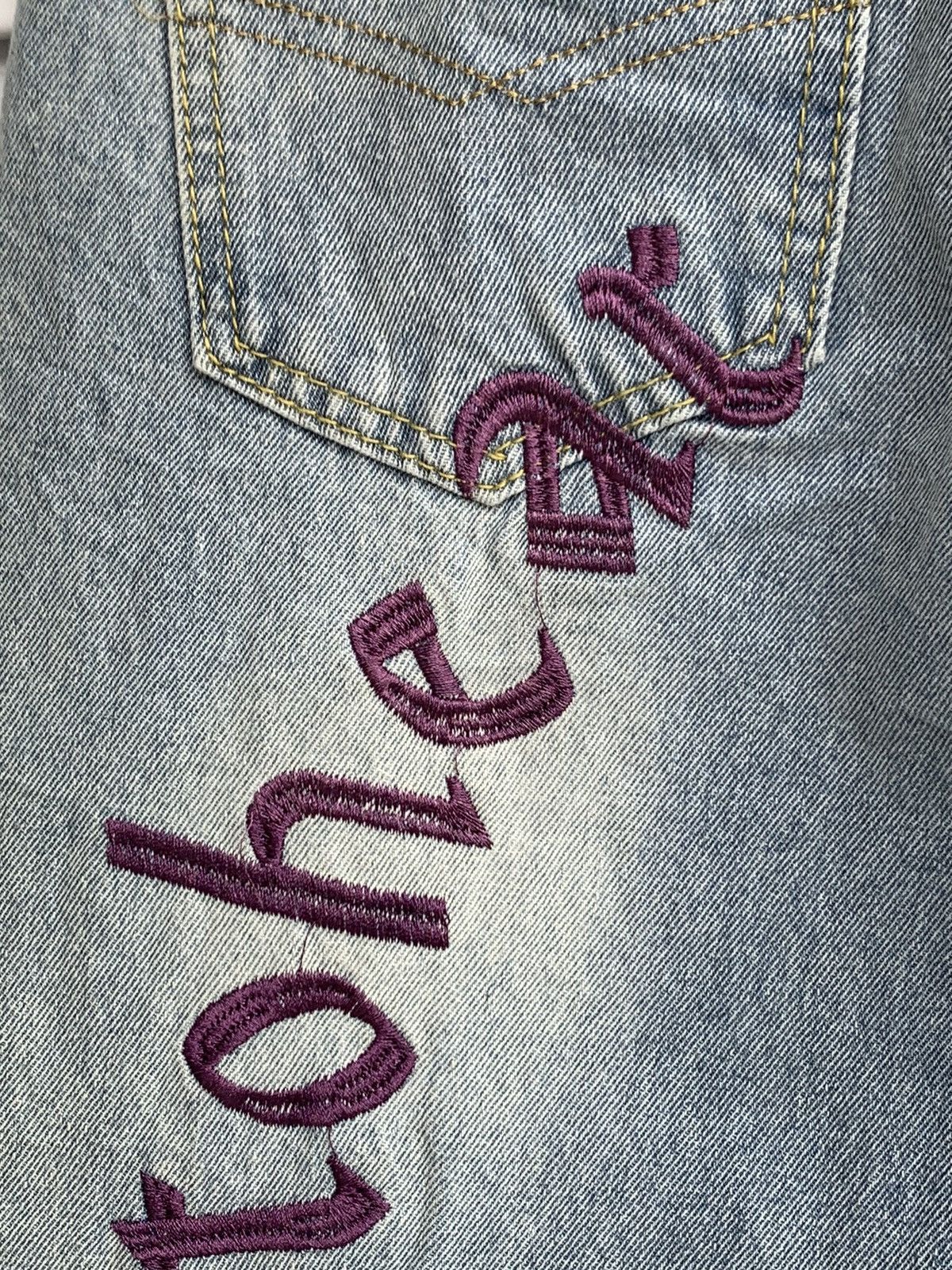 Japanese Brand “That’s all i want to hear” Embroidered Denim Pant Size 29" - 6 Thumbnail