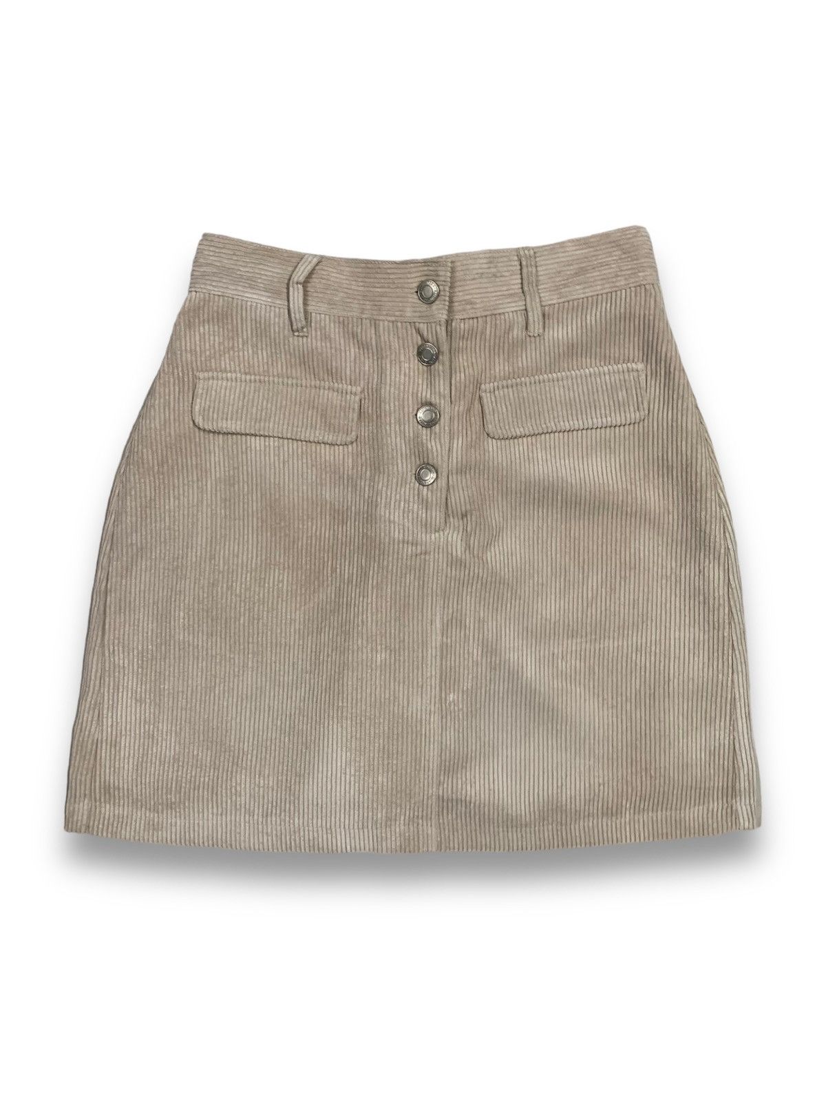image of Archival Clothing Vintage Fun Corduroy Mini Skirt in Soft Pink, Women's (Size 25)
