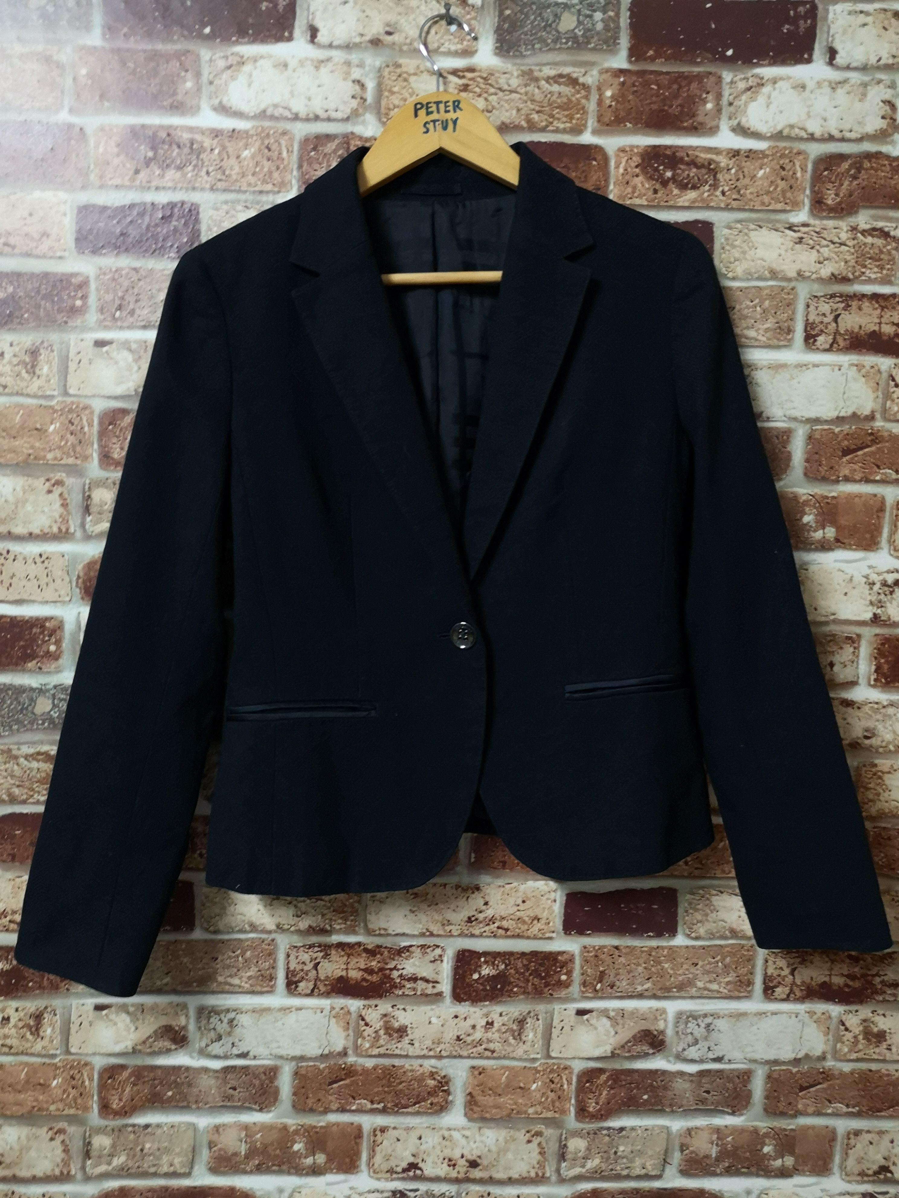 image of Burberry G240 Short Blazer One Button in Dark Blue, Men's (Size 2XS)