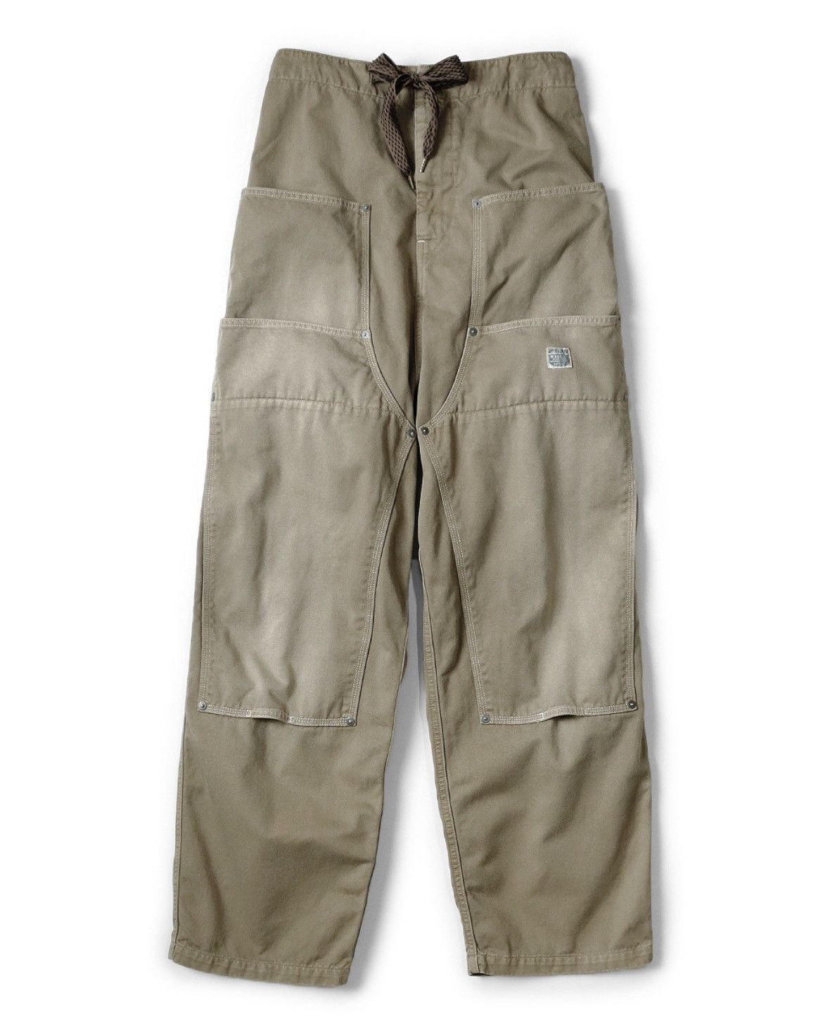 image of Kapital Katsuragi Double Knee Easy Pants Size 3 in Beige, Men's