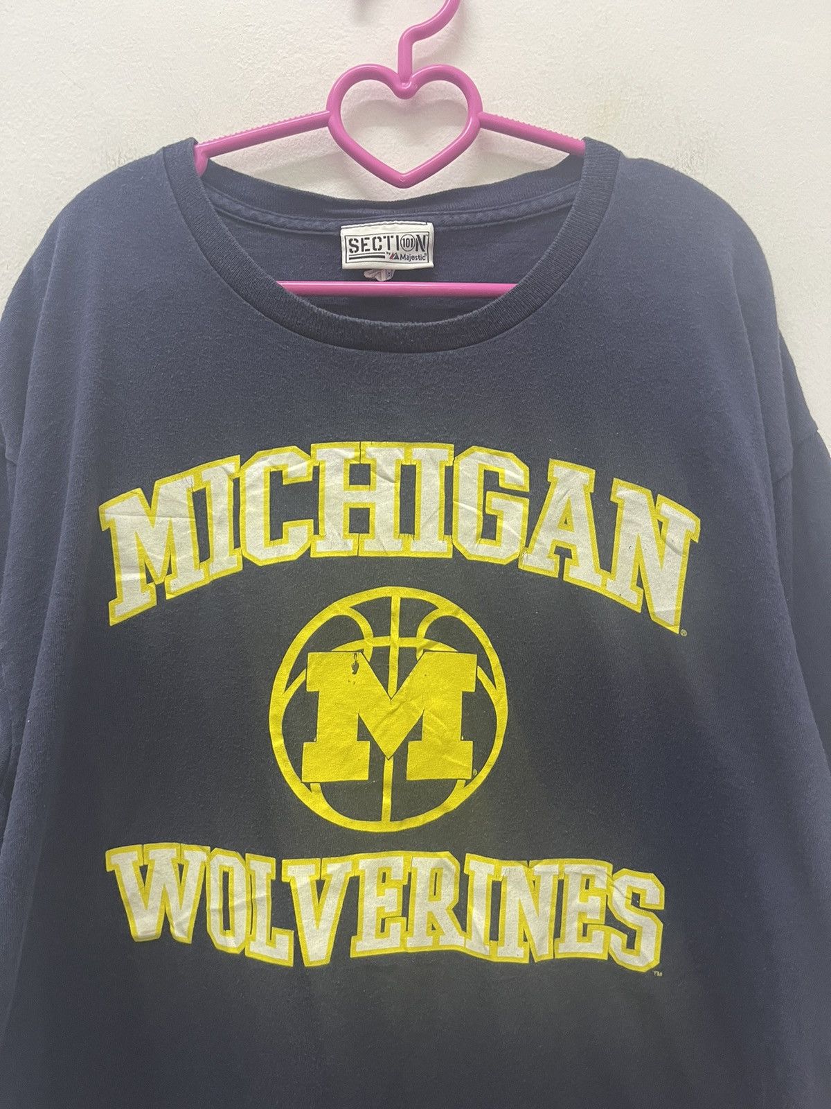 NCAA Rare Vintage MICHIGAN WOLVERINES Majestic Spell Out Size US XL / EU 56 / 4 - 2 Thumbnail