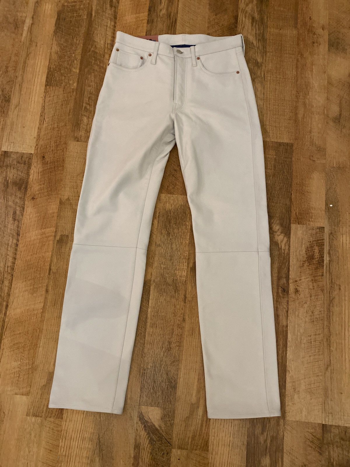 1996 Straight Leather Trousers $1450