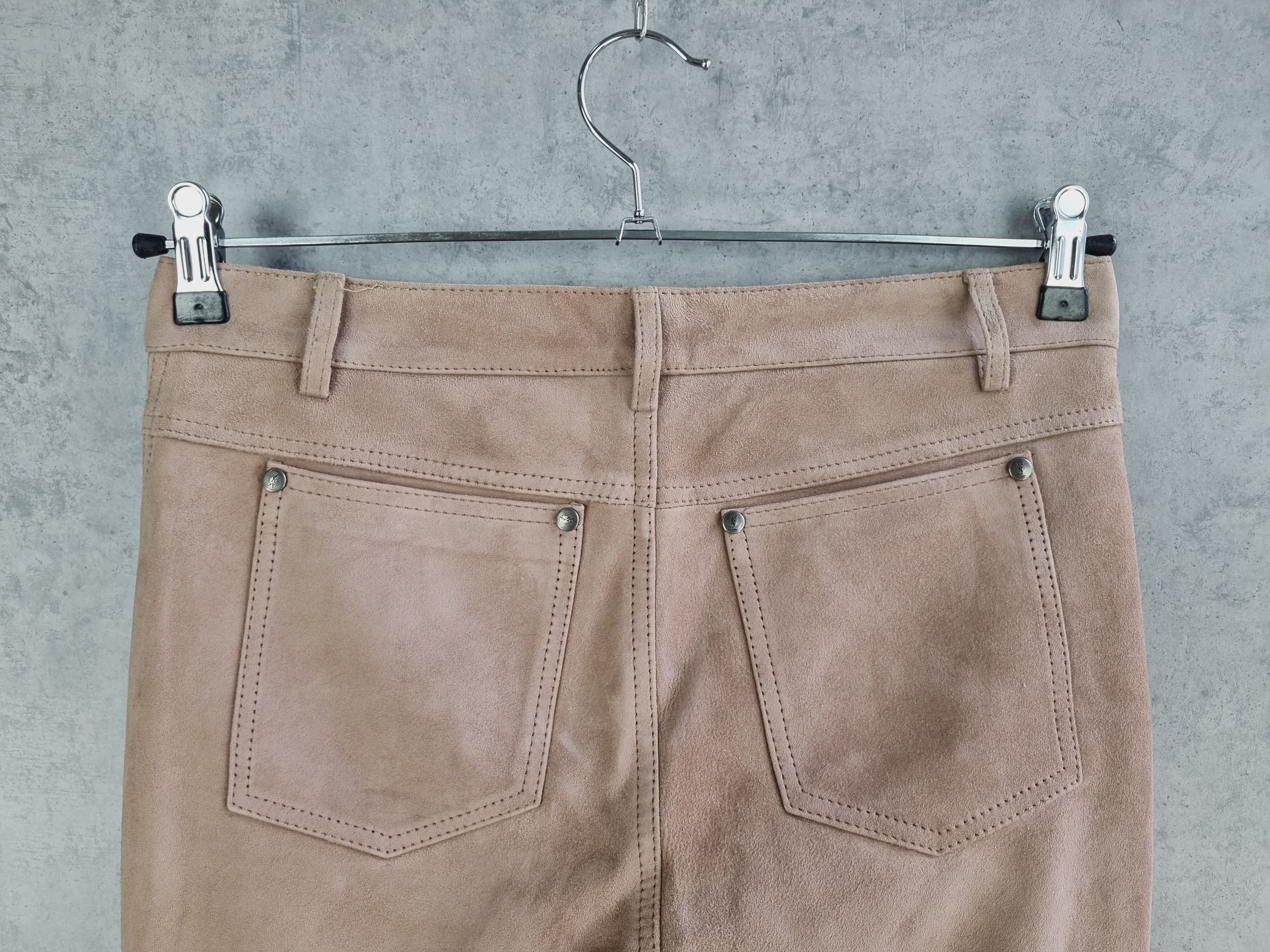 Genuine Leather × Yves Saint Laurent 90s Leather Yves Saint Laurent Pants YSL TOM FORD Era RARE! Size 27" / US 4 / IT 40 - 4 Thumbnail