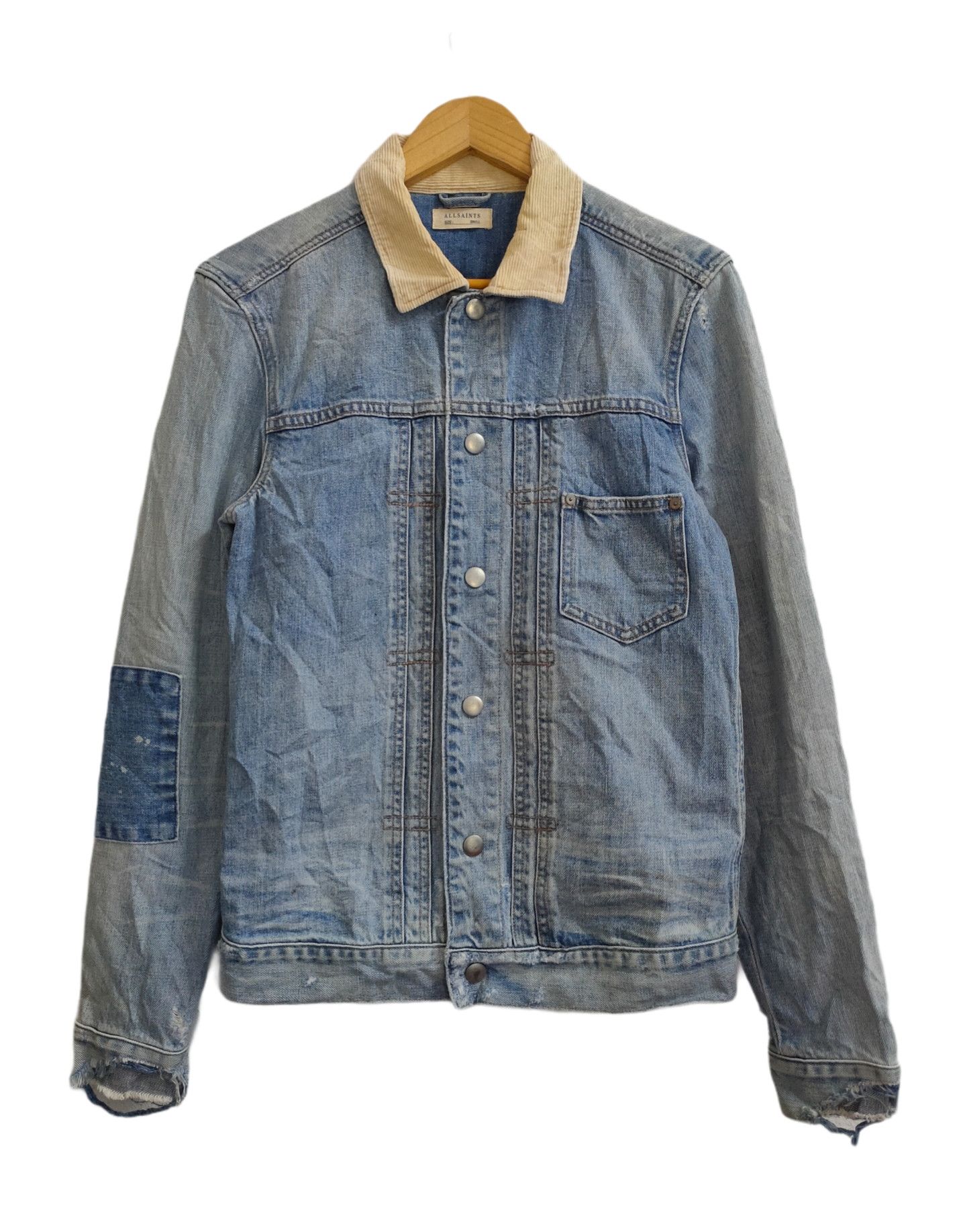 Allsaints Allsaints Distressed Daruma Denim Jacket Size US XS / EU 42 / 0 - 1 Thumbnail