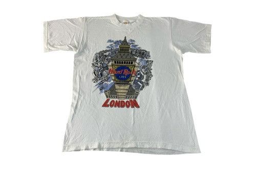 Image of Hype Hard Rock Cafe London Big Printed Screen Tee in White, Men's (Size XL)