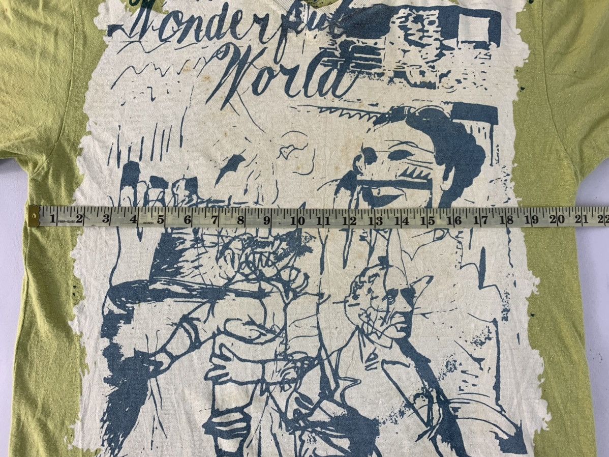 Japanese Brand Hype Rallys Wonderfull Worlds Big Logo V Neck Printed Tee Size US L / EU 52-54 / 3 - 6 Thumbnail