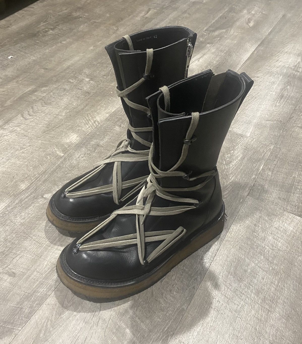 Rick Owens Rick owens pentagram glitter boots Grailed