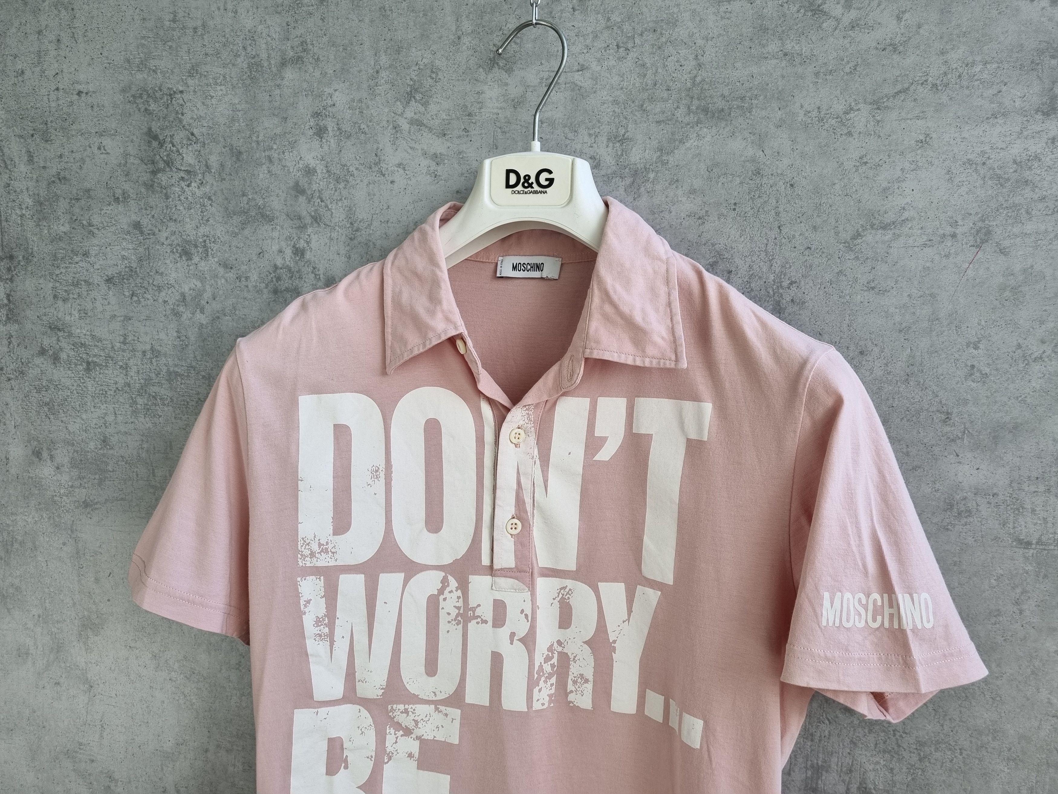 Moschino × Vintage Moschino Italy Made Don't Worry be Preppy polo tee shirt Size US M / EU 48-50 / 2 - 3 Thumbnail
