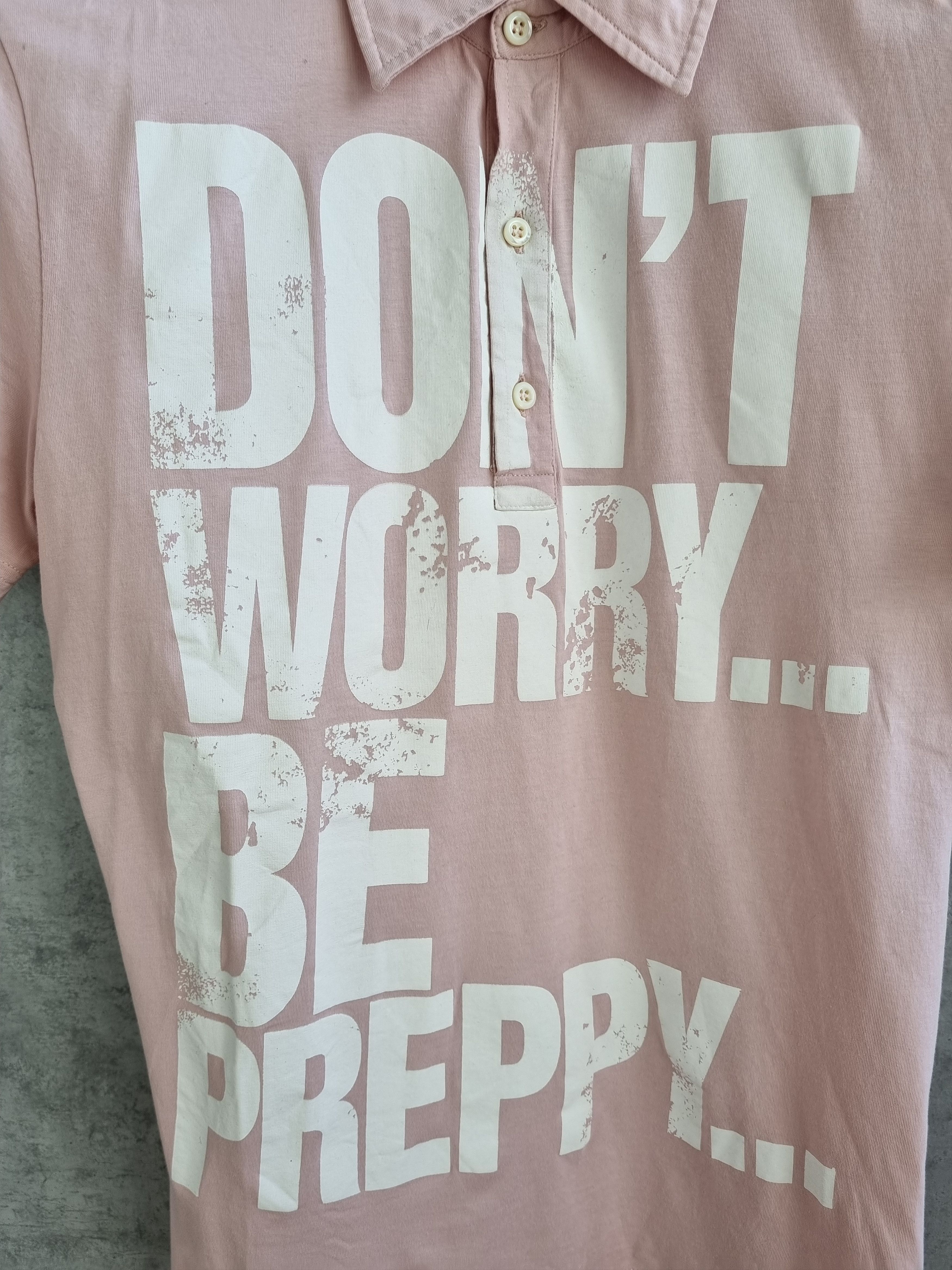 Moschino × Vintage Moschino Italy Made Don't Worry be Preppy polo tee shirt Size US M / EU 48-50 / 2 - 6 Thumbnail
