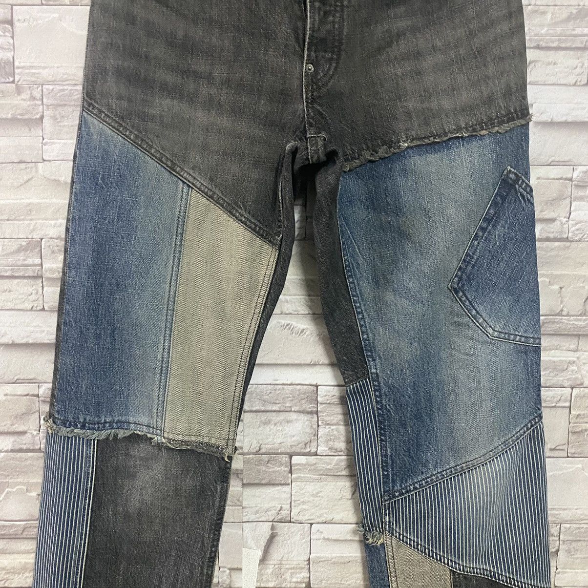 PPFM Reconstructed Denim Patchwork Jeans