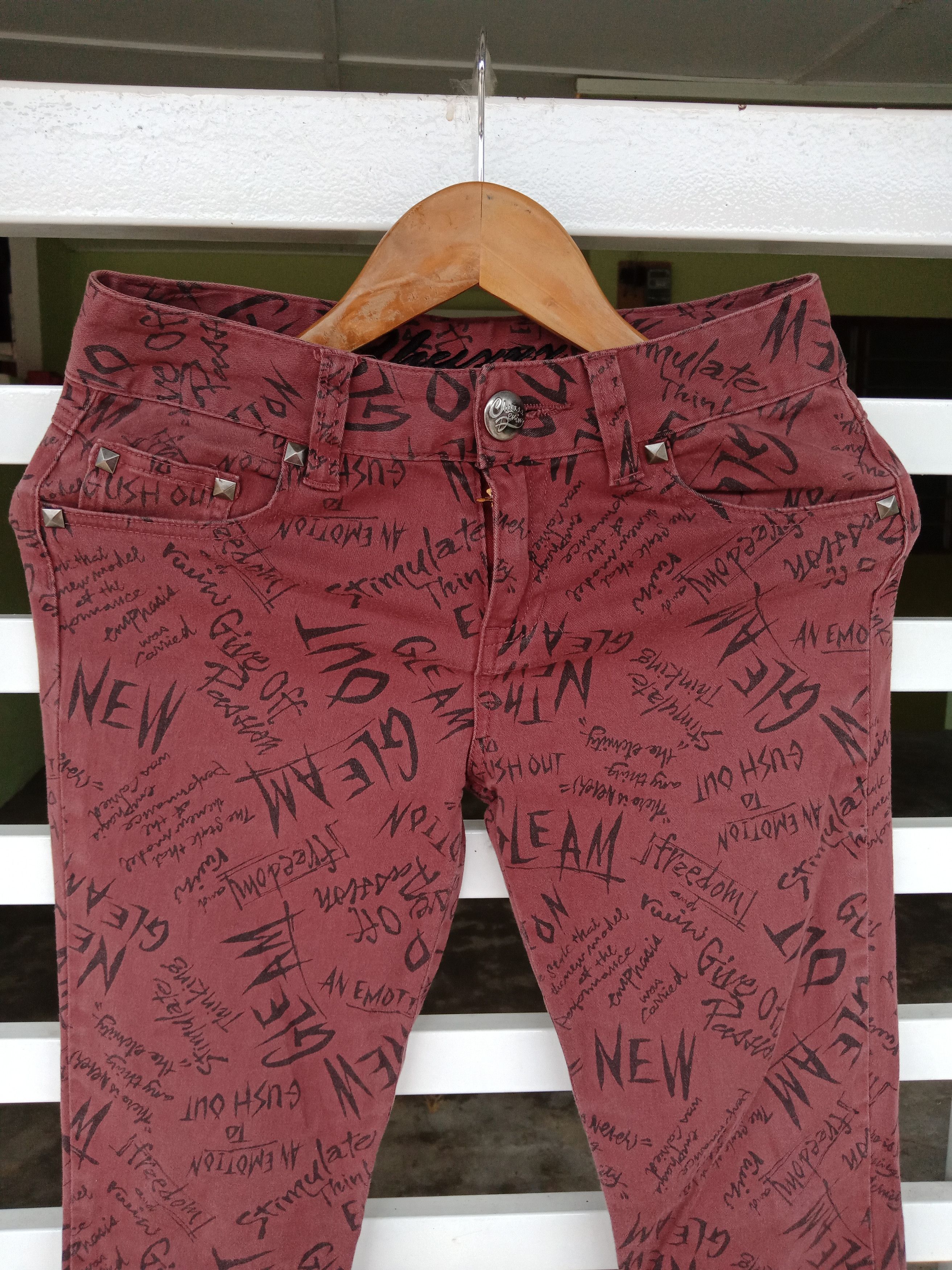 In The Attic Chuxx Poems Words Skinny Pants Size US 28 / EU 44 - 3 Thumbnail