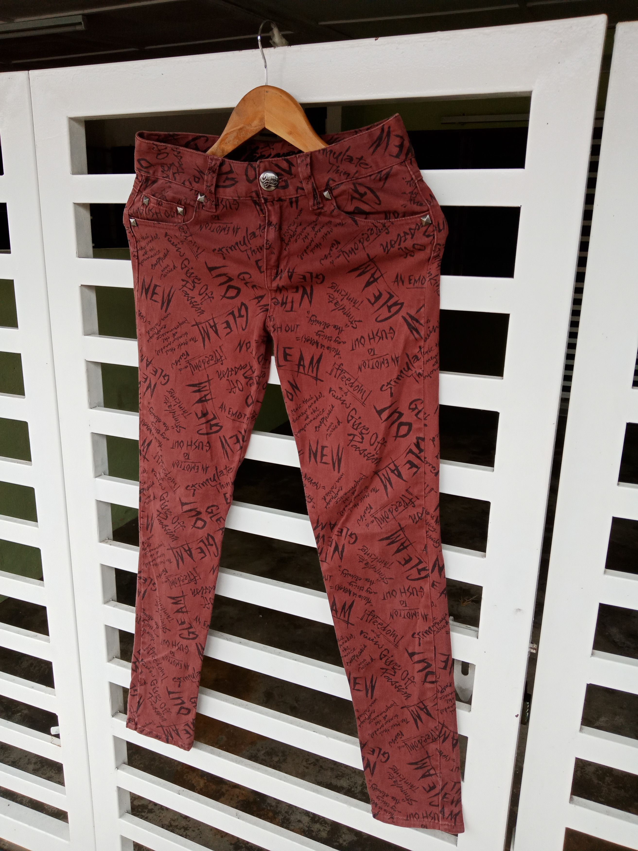 In The Attic Chuxx Poems Words Skinny Pants Size US 28 / EU 44 - 4 Thumbnail