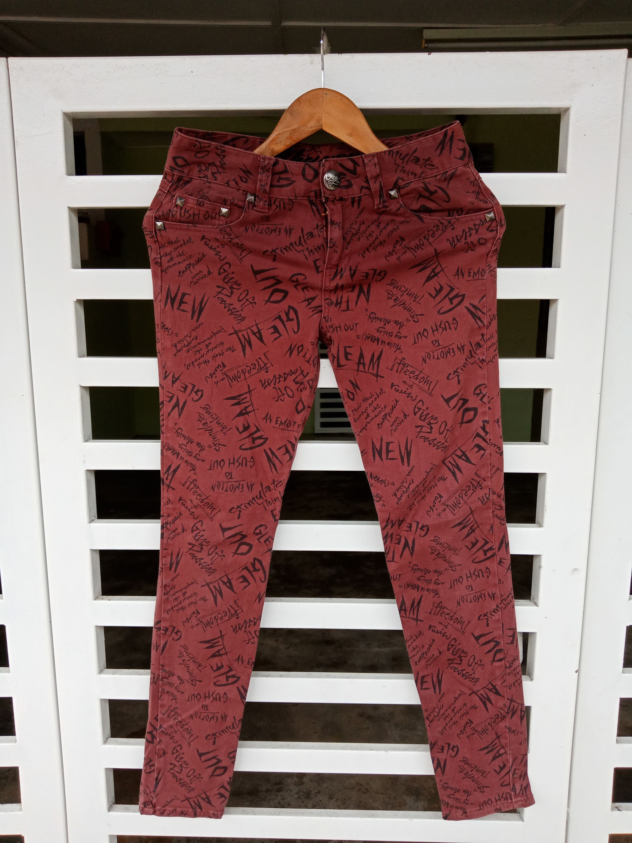 In The Attic Chuxx Poems Words Skinny Pants Size US 28 / EU 44 - 2 Thumbnail