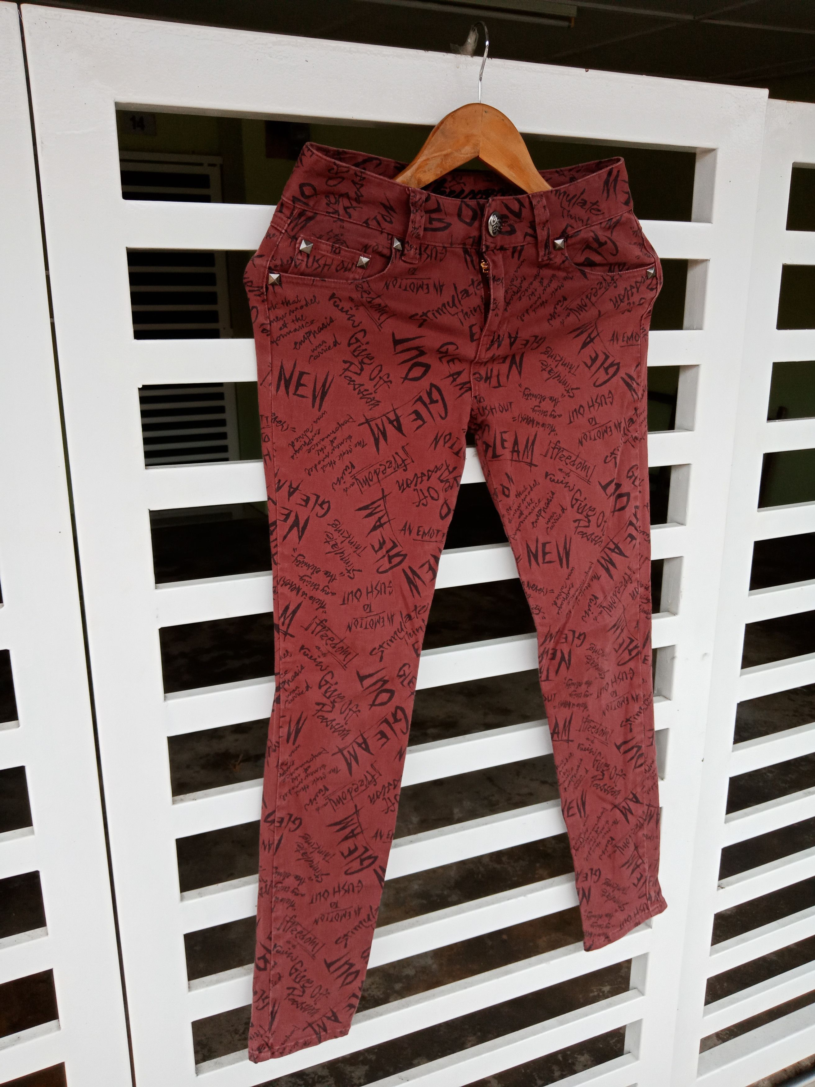 In The Attic Chuxx Poems Words Skinny Pants Size US 28 / EU 44 - 5 Thumbnail