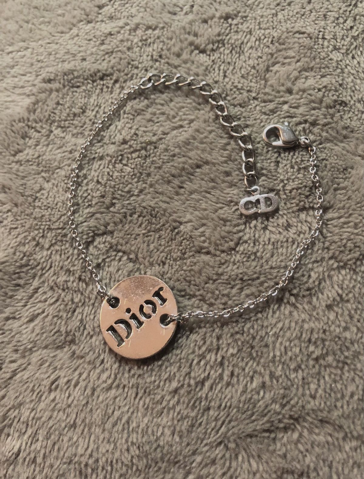 image of Dior Spell Out Bracelet Chain in Silver, Men's