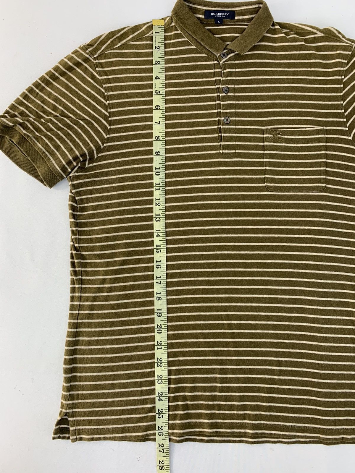 Burberry Burberry London Striped Single Pocket Slimfits Polo Tee Size US M / EU 48-50 / 2 - 7 Thumbnail
