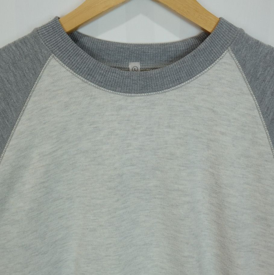 Uniqlo × Vintage Vintage 90's UNIQLO Raglan Grey Sweatshirts Jumper Size US L / EU 52-54 / 3 - 3 Thumbnail