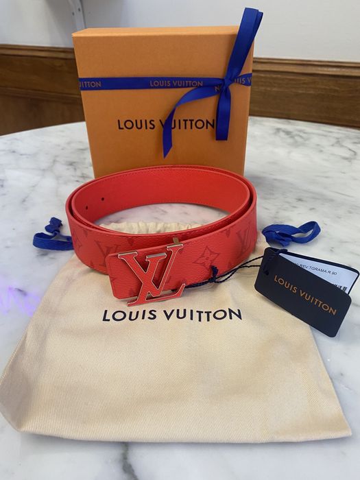 Louis Vuitton x Supreme Red Belt LV Monogram 90/36 Brand New w