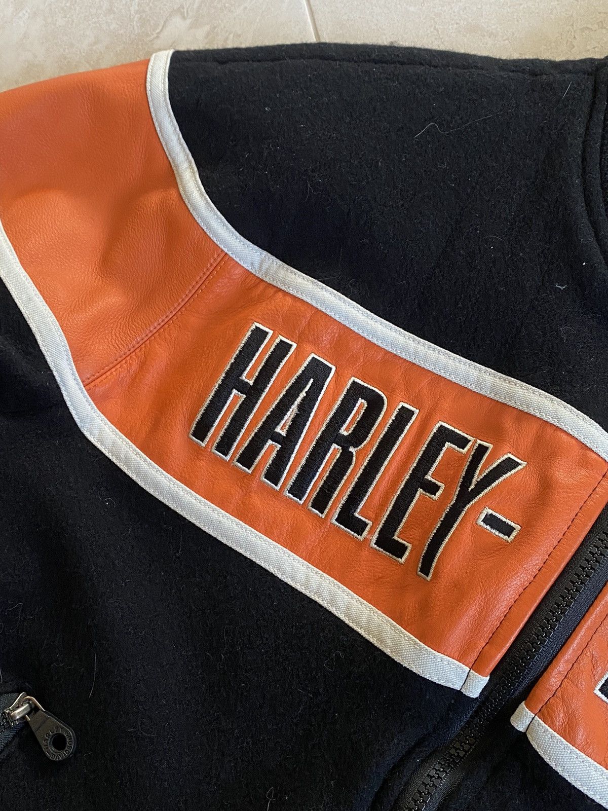 Harley Davidson Vintage Harley Davidson wool leather jacket Size US S / EU 44-46 / 1 - 10 Thumbnail