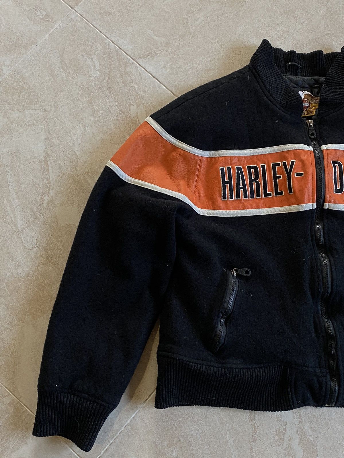 Harley Davidson Vintage Harley Davidson wool leather jacket Size US S / EU 44-46 / 1 - 5 Thumbnail