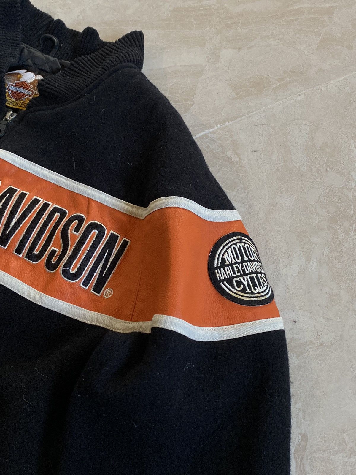 Harley Davidson Vintage Harley Davidson wool leather jacket Size US S / EU 44-46 / 1 - 8 Thumbnail
