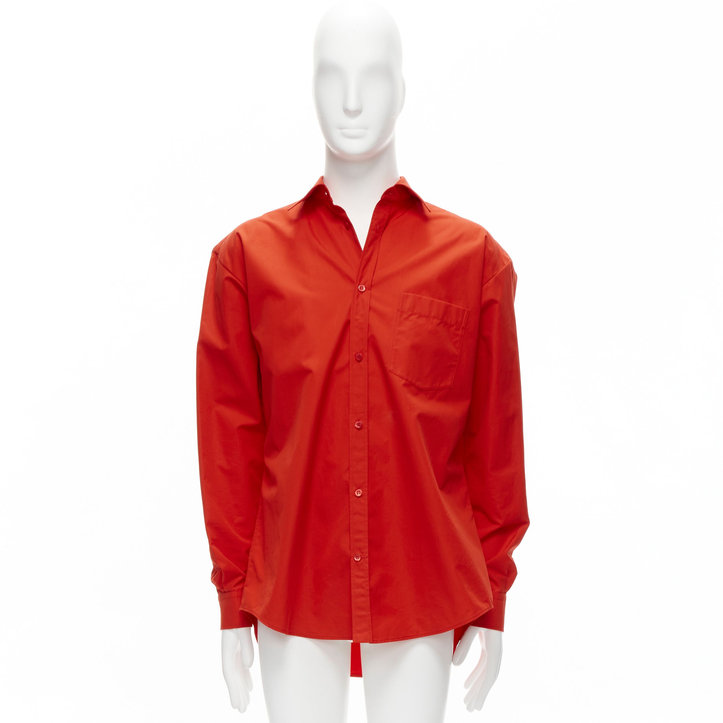 Balenciaga BALENCIAGA Cocoon red swing collar 3D cut oversized button down shirt Size M / US 6-8 / IT 42-44 - 9 Preview
