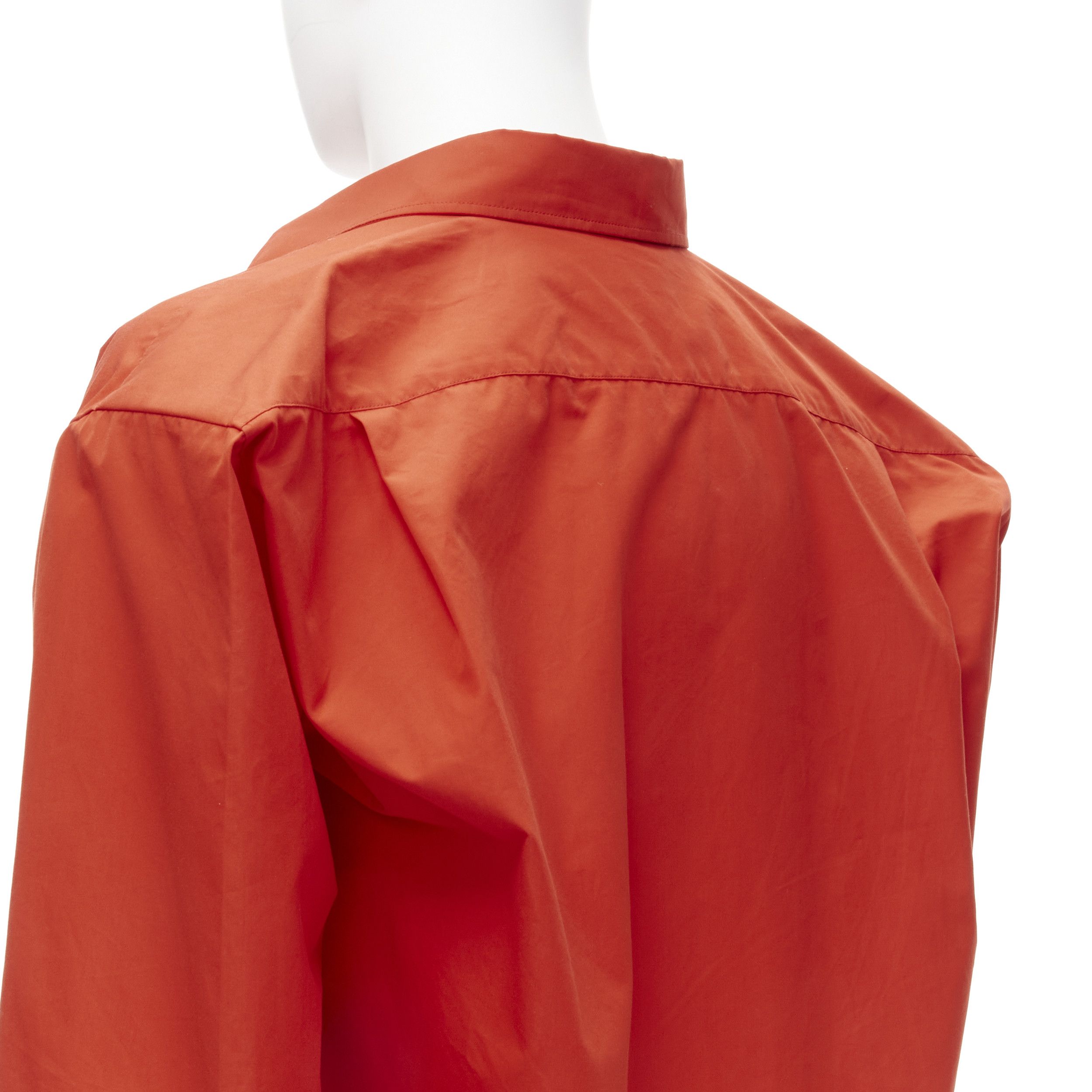 Balenciaga BALENCIAGA Cocoon red swing collar 3D cut oversized button down shirt Size M / US 6-8 / IT 42-44 - 6 Thumbnail